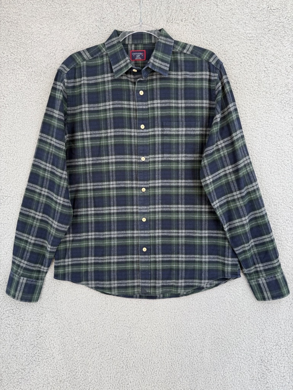 UNTUCKit Radley Men’s Large slim fit long sleeve button up flannel shirt plaid